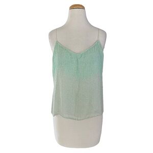 LINDA ALLARD ELLEN TRACY Women’s Green Sequin Tank Top Blouse Size 16
